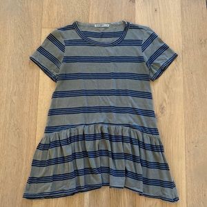Stateside ruffle hem stripe tshirt